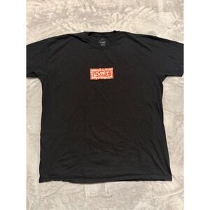 LVFT T-Shirt Mens 2XL Black Red Box Logo Graphic Short Sleeve Cotton